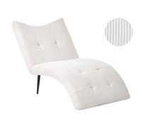 Chaise Longue QUILLY Corduroy Off-White