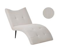 Chaise Longue QUILLY Corduroy Taupe