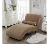 Chaise Lounge Cover ，Chaise Chair Slipcover Without Armrests Lounge Sofa Cover Stretch Slipcover for Living Room, 1-Piece Form Fit Chase Covers(Color:Camel Color)
