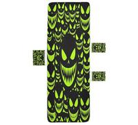 Chaise Lounge Cushion Covers Waterproof Outdoor Seating Covers Towels with Pockets for Beach Garden Courtyard Trips Spooky Green monsters Face Halloween 85" X 30"