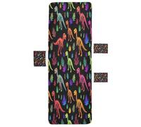 Chaise Lounge Cushion Covers Waterproof Polyester Pool Chair Cover with Pockets for Beach Garden Courtyard Trips Rainbow Dinosaur T Rex fossils Skeletons 85" X 30"