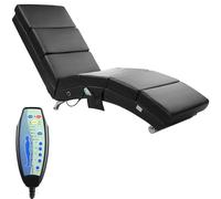 Chaise Lounge London Black with Massage & Heating Function