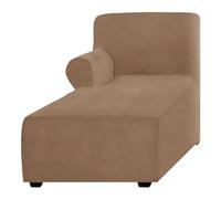 Chaise Lounge, with Arm Sofa Slipcover, Stretch Velvet L-shaped Couch Protector Cover, with Elastic Strap, for Living Room,K,Left Armrest