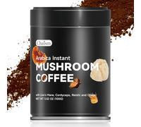 Chaism Instant Mushroom Coffee - 100% Arabica Bean with Lion's Mane, Cordyceps Militaris, Chaga, Reishi Extract, Energy Focus Clarity Immune System Boost (3.52oz)