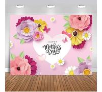 CHAIYA 10X8ft Mother's Day Backdrop Pink Flower Love Background Festival Party Decoration Activity Gift Banner Photo Booth Photo Props CY-149