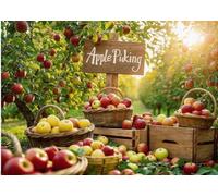 CHAIYA 7X5FT Apple Orchard Backdrop Autumn Apple Harvest Photography Background Fall Thanksgiving Farm Party Banner Fruit Harvest Photo Booth Props Visit the CHAIYA Store