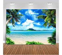 CHAIYA 8x6ft Hawaii Beach Backdrop Tropical Luau Summer Background for Aloha Moana Party Decoration Photo Booth Banner 104