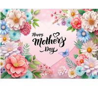 CHAIYA 8X6FT Mother's Day Backdrop Pink Flowers Love Backdrop Family Party Background Mother's Day Party Banner Studio Props CY354