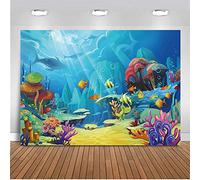 CHAIYA Under The Sea Backdrop Ocean Little Mermaid Backdrop Background for Under The Sea Theme Baby Shower Photo Booth Banner Party Cake Table Decoration 8x6ft