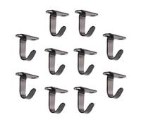 CHAKAE 10Pcs Black Stainless Steel Ceiling Hooks Wall Mounted Clothing Hanging Solution Metal Coat Hanger Home Office Garage Hook