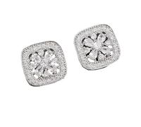 CHAKAE 1pair Square Shape Rhinestone Buttons Sewing Decorative Buttons DIY Crafts Supplies Square Crystal Rhinestone Buttons