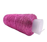 CHAKAE 200g/Roll Metallic Crochet Thread, Sparkling Silver Polyester Yarn for Knitting, Weaving, Making Bag, Keychain Charm