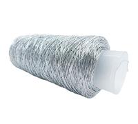 CHAKAE 200g/Roll Metallic Crochet Thread, Sparkling Silver Polyester Yarn for Knitting, Weaving, Making Bag, Keychain Charm