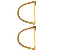 CHAKAE 2pcs Realistic Rattan Simulated Handwoven Bag Handles Replacement For Crafting And Fashion Accessories Handmade Bag Accessory