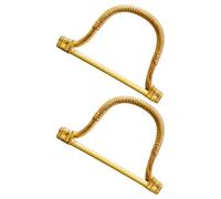 CHAKAE 2pcs Realistic Rattan Simulated Handwoven Bag Handles Replacement For Crafting And Fashion Accessories Handmade Bag Accessory