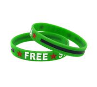 CHAKAE 2pcs Syria Silicone Wristbands Syrian Flags Rubber Bracelets Accessory For Men And Women Supporting Peace International Affairs Jewelry