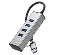 CHAKAE 4 Port USB3.0 Adapter Split Fast Speed 10Gbps Data Transfer Wide Compatibility For Laptops Tablets Smartphones And More External USB Hub