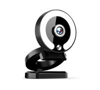 CHAKAE 4K Streaming Webcam With Auto Focuses Builts In Adjustable Rings Light Noise Canceling Mics 360 Degree Rotation For Live Broadcast Video Conference Auto Focuses Webcam