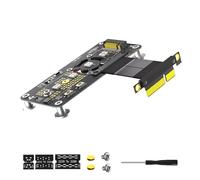 CHAKAE 5.0cm NVME To PCIE 4 Extension Cable PCIExpress3.0 4 To M Key Converters Risers Board With Cooling Fan LED NVMe SSDs Adapter