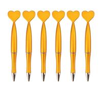 CHAKAE 6 Pieces Black Ink Heart Shaped Ballpoint Pens 1.0mm Office School Wedding Stationery