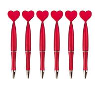 CHAKAE 6 Pieces Black Ink Heart Shaped Ballpoint Pens Wedding Pens School Office Supplies