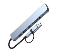 CHAKAE 8-Port USB C Docking Station With USB Port Small Card Reader And Headphone Port Adapter For Tablets And Smartphones Card Reader