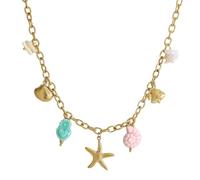 CHAKAE Adjustable Stainless Steel Chain Necklace Bracelet Pendant Beach Neck Jewelry Suitable for Women and Girls Stackable Fish Pendant