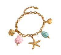 CHAKAE Adjustable Stainless Steel Chain Necklace Bracelet Pendant Beach Neck Jewelry Suitable for Women and Girls Stackable Fish Pendant