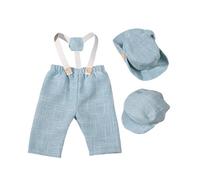 CHAKAE Attractive Baby Boy Gentleman Photography Props Vintage Romper & Hat Set Classical Newborn Boy Photo Costume Baby Photo Outfit
