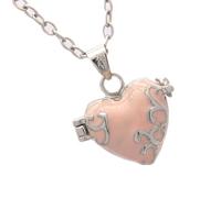 CHAKAE Brass Heart Pendant Necklace With Resin Finish And Secret Compartment Statement Jewelry Elegant Daily Wear Neckchain Vintage Brass Locket