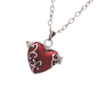CHAKAE Brass Heart Pendant Necklace With Resin Finish And Secret Compartment Statement Jewelry Elegant Daily Wear Neckchain Vintage Brass Locket