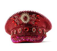 CHAKAE Bride Hat Shimmering Rhinestones Captain Hat Sequins For Mardi Gras Music Festivals Luxurious Crystal Caps Punk Headwear