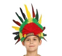 CHAKAE Carnivals Party Accessories Headband For MardiGras Holiday Props Feathered Headband Adult RolePlay Indian Hairband Feathered Tribal Headwear