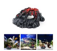 CHAKAE Craft Volcano Bubbler Aquarium Decor Halloween Resins Fish Ornament Creative Landscape Setup Realistic Aquarium Volcano Decors