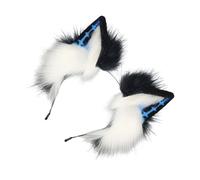 CHAKAE Dark Series 2000s Theme Wolf Ear Headpiece Soft Plush Hairhoop For Roleplay Event Music Festival Hair Band For Women Girl Fashion Hair Ornament