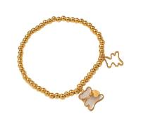 CHAKAE Elegant Little Bear Beaded Sophisticated For Women With Intricate Bear And Bead For Dates Gold Tone
