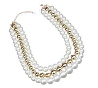 CHAKAE Elegant Multilayers Imitation Pearls Necklace With Punk Styles Suitable For Fashionable Women Ladies Stylish Outfits Imitation Pearls Punk Necklace
