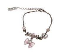 CHAKAE Ethnic Styles Adjustable Steel Butterfly Beaded Bracelet Anklet With Colorful Bowknot Chain For Women And Girls Butterfly Bracelet