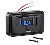 CHAKAE Fast Charging Adapter 3 Devices Simultaneous Real Time Voltages Monitor Dustproof Cap For Cars Trucks SUVs Vehicle Voltage Monitor