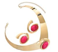 CHAKAE Geometric Jewelry Set Lightweight Comfortable Accessory Geometry Necklace And Earrings For Fashionable Outfits Alloy Geometric Necklace And Earrings