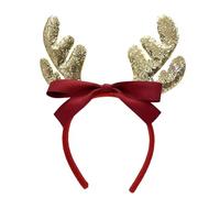 CHAKAE Glittering Powder Festival Headband For Adult Kids Christmas Deer Horn Bowknot Hairhoop Holiday Celebrating Party Supply Christmas Party Supply