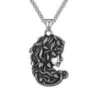 CHAKAE Gothic Punk Ouroboros Snake Necklace Stylish Snake Pendant Necklace In Stainless Steel For Daily Wear Dates Parties Pendant