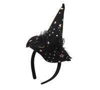CHAKAE Halloween Witch Caps Headband For Adult Spiderweb Wizard Hat Hairband Roleplay Pointed Hat Hairhoop For Party Gathering Cosplay Witch Headwear