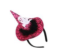 CHAKAE Halloween Witch Caps Headband For Adult Spiderweb Wizard Hat Hairband Roleplay Pointed Hat Hairhoop For Party Gathering Cosplay Witch Headwear