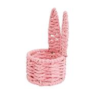 CHAKAE Hand Woven Miniature Easter Basket with Rabbits Ears for Candy Eggs Storage Home Decoration and Organization Tool Paper Rope Basket