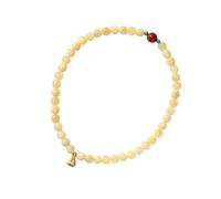 CHAKAE Handcrafted Yellow Jades Flower Natural Stone Vintage Wristband Jewelry For Luck And Modern Styles Yellow Jades Stone Buddhist Prayer