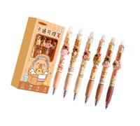 CHAKAE Heat Erasable Pens 6PCS Set Low Light Visibility Comfortable Grip Study Work Tool Multiple Purpose Ergonomic Grip Erasable Pens