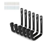 CHAKAE High Capacity Steel Bike Hooks 6 Pack Wall Mounted Storage for Heavy Bicycles & Tools Nonslip Garage Organizers Multipurpose Steel Hooks for Bicycles