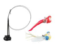CHAKAE Intelligent Cats Exercise Systems With Realistic Feathered Birds Movement Simulation And Secures Mount Suction Cup Base Cats Exerciser