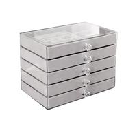 CHAKAE Jewelry Gift Box 5 Tiers Adjustable Storage Organiser Velvets Lined PET Materials For Earrings Necklaces Rings Bracelets Elegant Jewelry Organiser With Soft Lining